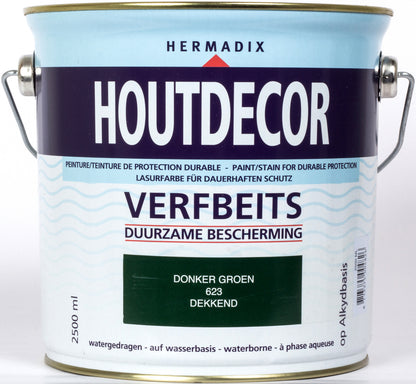 Hermadix Houtdecor beits zijdeglans 623 donker groen 2,5L