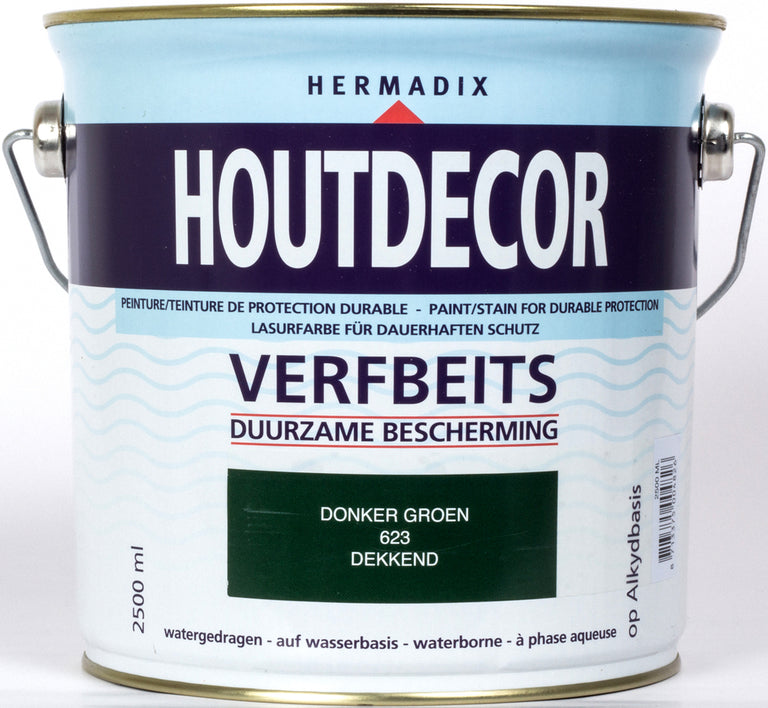 Hermadix Houtdecor beits zijdeglans 623 donker groen 2,5L