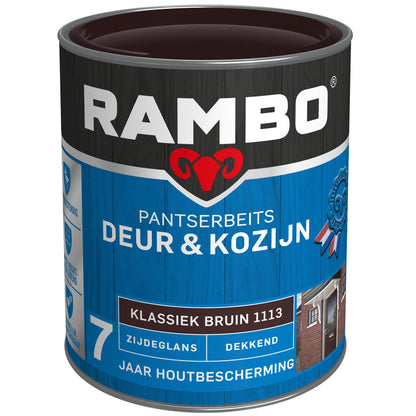 Rambo Pantserbeits zijdeglans deur & kozijn 1113 bruin 750ml
