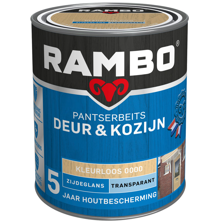 Rambo Pantserbeits zijdeglans deur & kozijn 0000 kleurloos 750ml