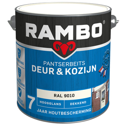 Rambo Pantserbeits hoogglans deur & kozijn RAL9010 2,5l