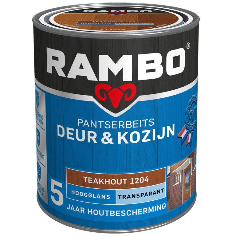 Rambo Pantserbeits hoogglans deur & kozijn 1219 dark teak 750ml