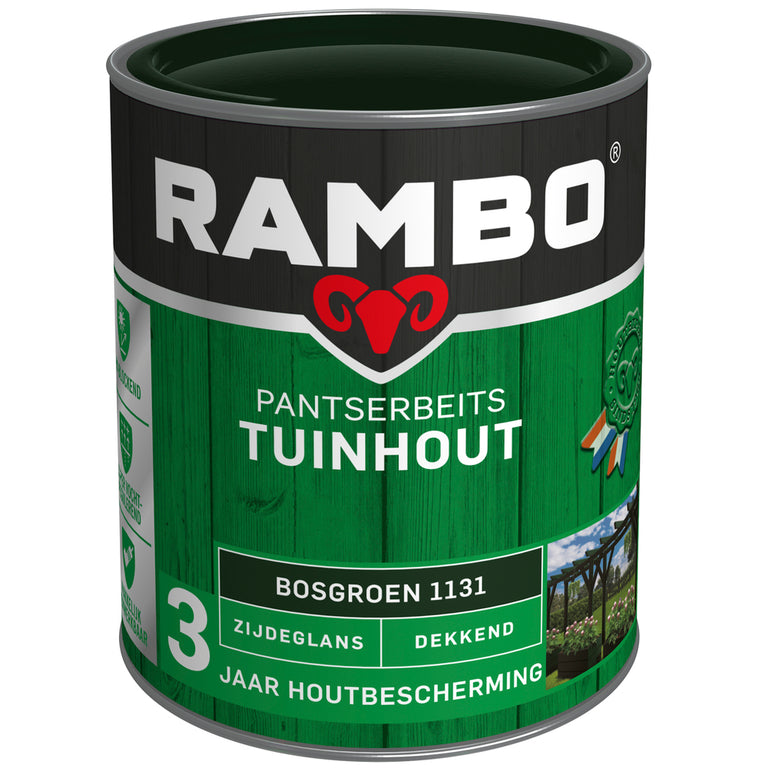 Rambo Pantserbeits zijdeglans tuinhout 1131 bos groen 750ml