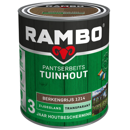 Rambo Pantserbeits zijdeglans tuinhout 1214 berken grijs 750ml