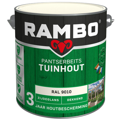 Rambo Pantserbeits zijdeglans tuinhout RAL9010 2,5l