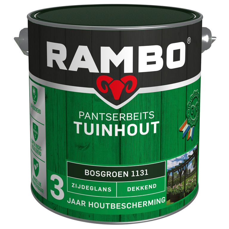 Rambo Pantserbeits zijdeglans tuinhout 1131 bos groen 2,5l