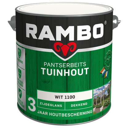 Rambo Pantserbeits zijdeglans tuinhout 1100 wit 2,5l