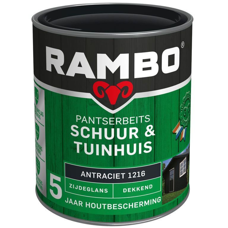 Rambo Pantserbeits zijdeglans schuur & tuinhuis 1216 750ml