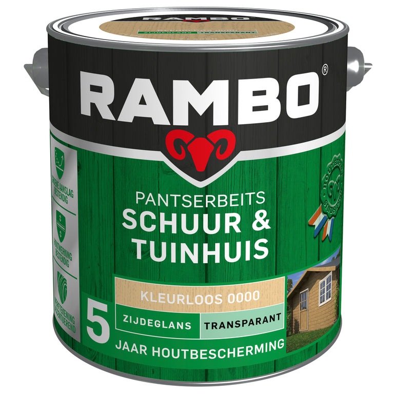 Rambo Pantserbeits zijdeglans schuur & tuinhuis kleurloos 2,5l