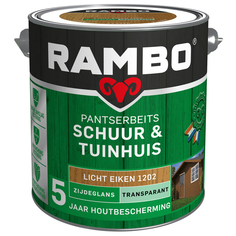 Rambo Pantserbeits zijdeglans schuur & tuinhuis 1202 eiken 2,5l