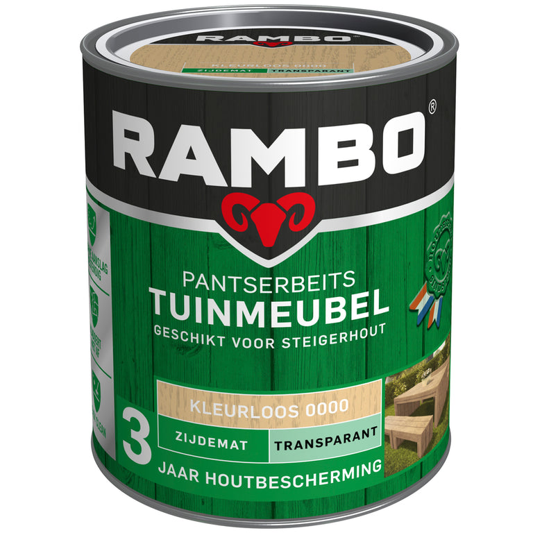 Rambo Pantserbeits zijdemat tuinmeubel 0000 kleurloos 750ml