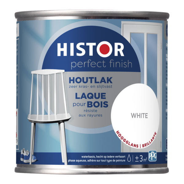 Histor Perfect Finish houtlak hoogglans 7000 white 250ml