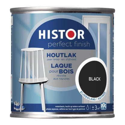 Histor Perfect Finish houtlak zijdeglans black 250ml