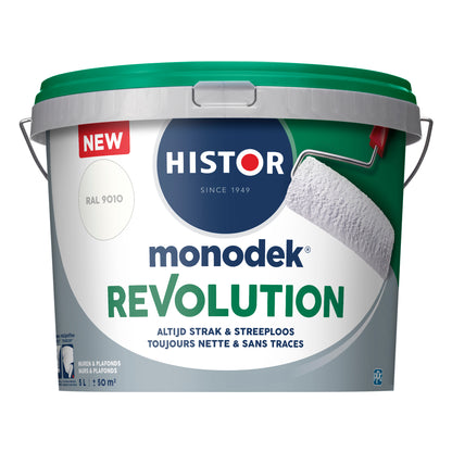 Histor Monodek Revolution muurverf mat RAL9010 gebroken wit 5L