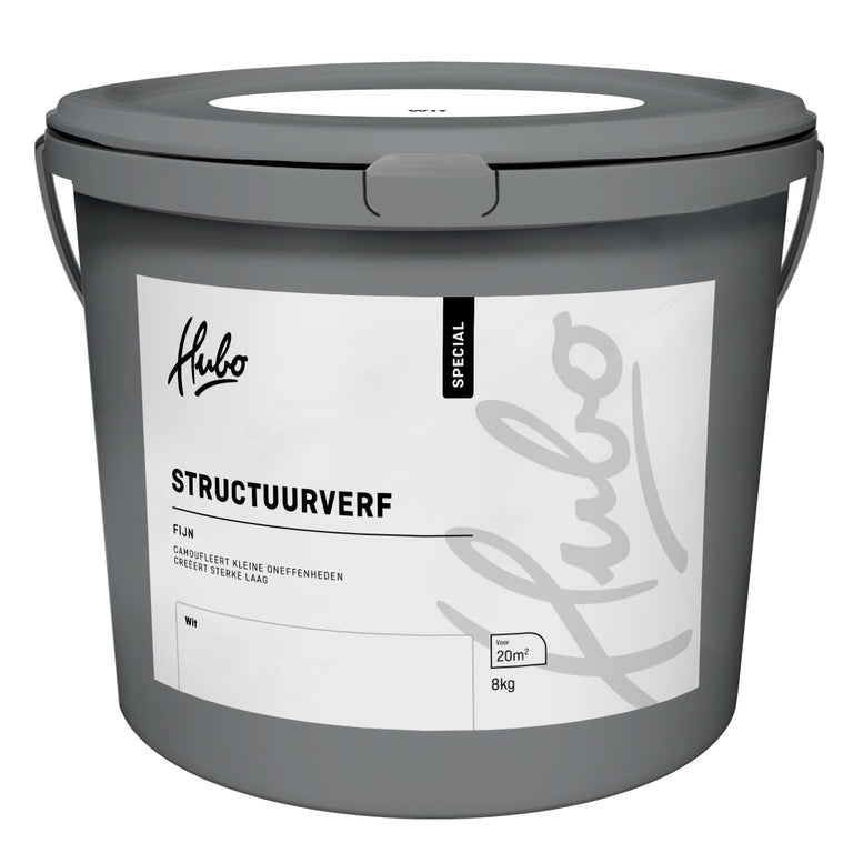 Hubo structuurverf wit 5L