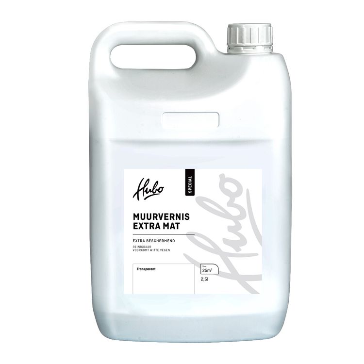 Hubo Muurvernis Extra Mat Transparant 2 5L Hubo hubo-muurvernis-extra-mat-transparant-2-5l-hubo