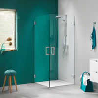 Sealskin I AM Draaideur (rechts) voor het maken van een hoekinstap, 1000 mm , RVS (look), 8 mm helder veiligheidsglas + antikalk