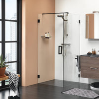 Sealskin I AM Zijwand voor combinatie met swingdeur, 1000 mm, mat zwart, 8 mm helder veiligheidsglas + antikalk