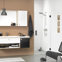 Sealskin I AM Draaideur voor plaatsing tussen 2 muren, 900 mm, mat zwart, 8 mm helder veiligheidsglas + antikalk