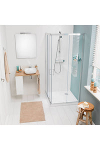 Sealskin Compact Hoekinstap, 900x900 mm, zilver hoogglans, 6 mm helder veiligheidsglas