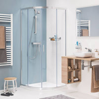 Sealskin Compact Kwartrond, 900x900 mm, zilver hoogglans, 6 mm helder veiligheidsglas