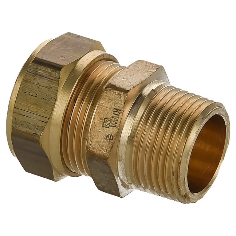 Sanivesk knelkoppeling recht overgang metaal 22mmx3/4"M