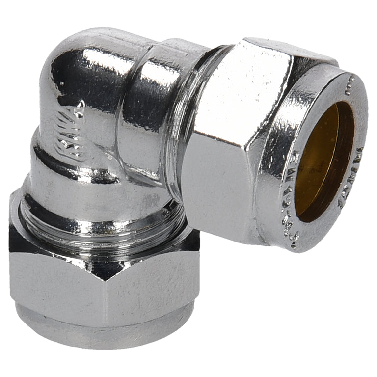 Sanivesk knelkoppeling knie metaal chroom 15mm