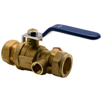 Sanivesk kogelstopkraan met tapgat knel metaal 22mm