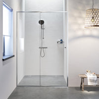 Sealskin Contour schuifdeur voor nis 120 cm, 200 cm hoog, RVS, 6 mm helder veiligheidsglas