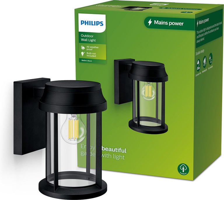 Philips LED buitenlamp Bellini wand rond 25W zwart