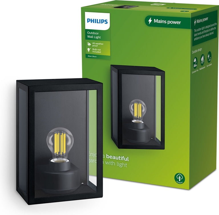 Philips LED buitenlamp Alzor wand rechthoek 25W zwart