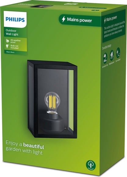 Philips LED buitenlamp Alzor wand rechthoek 25W zwart