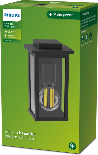 Philips LED buitenlamp Mirth wand rechthoek 25W zwart