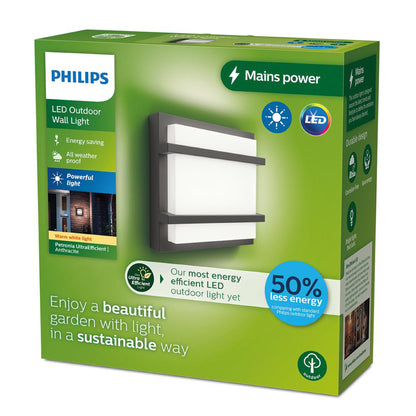 Philips LED wandbuitenlamp Petronia 3,8W antraciet