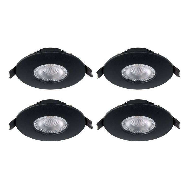 Eglo LED inbouwspot Mazuby zwart Ø88mm set van 4