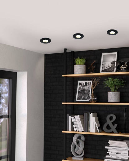 Eglo LED inbouwspot Mazuby zwart Ø88mm set van 4