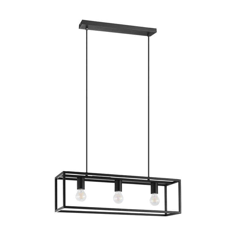 Eglo Blackcrown hanglamp E27 zwart staal 3-lichts