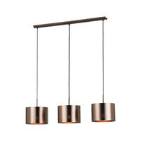 Eglo hanglamp Saganto 3-lichts bruin/koper 
