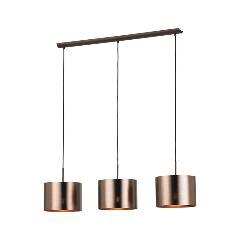 Eglo hanglamp Saganto 3-lichts bruin/koper 