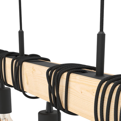 Eglo hanglamp Townshend 6-lichts E27 zwart