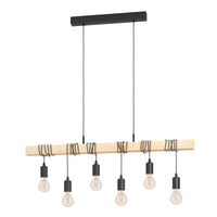 Eglo hanglamp Townshend 6-lichts E27 zwart