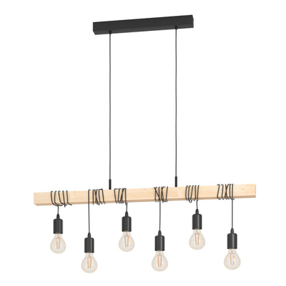 Eglo hanglamp Townshend 6-lichts E27 zwart