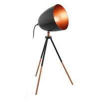 Eglo tafellamp Chester 44cm zwart/koper 