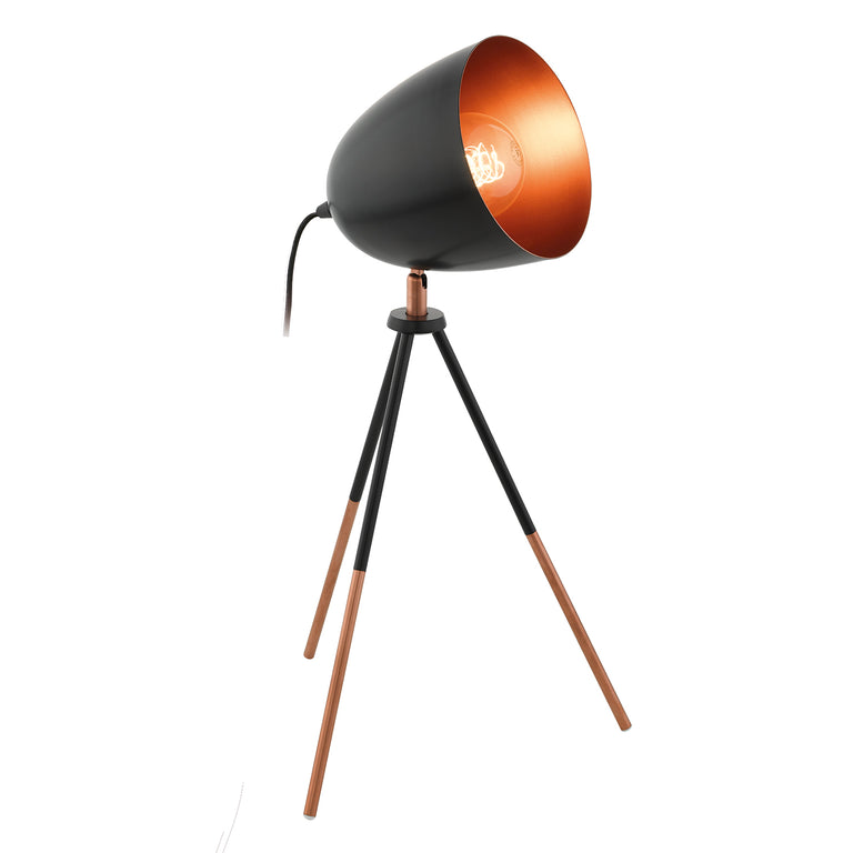 Eglo tafellamp Chester 44cm zwart/koper 
