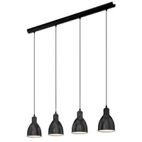 Eglo hanglamp Priddy 4-lichts zwart 
