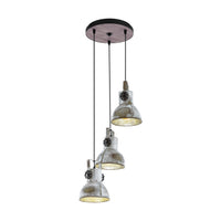 Eglo hanglamp Barnstaple 3-lichts hout/zink 