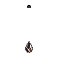 Eglo hanglamp Carlton 1 Ø20,5cm zwart/koper 
