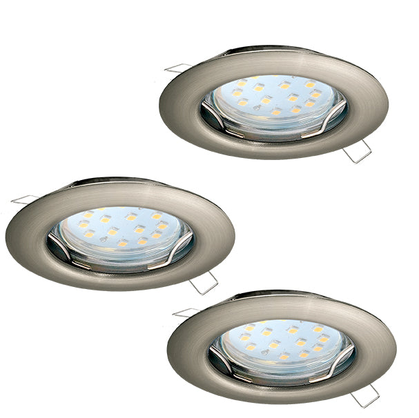 Eglo Peneto LED inbouwspot ⌀7,8cm nikkel-mat staal 3 stuks