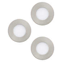 Eglo Fueva 1 LED inbouwspot ⌀8,5cm nikkel-mat metaal set van 3