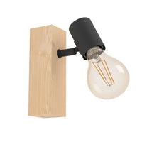 Eglo wandlamp Townshend spot E27 zwart hout